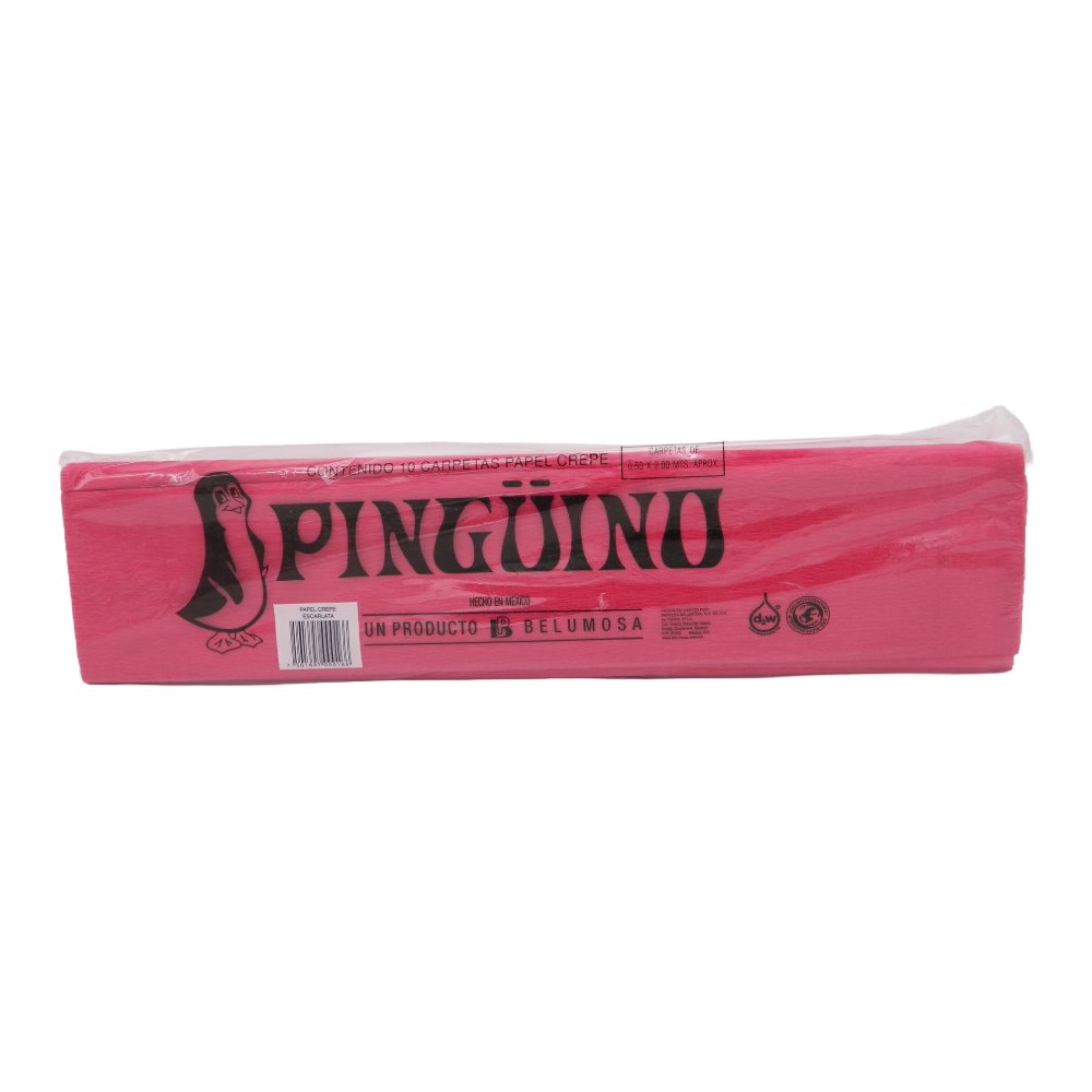 Papel Crepe Pingüino Rojo Escarlata C/ 10 pzs Belumosa