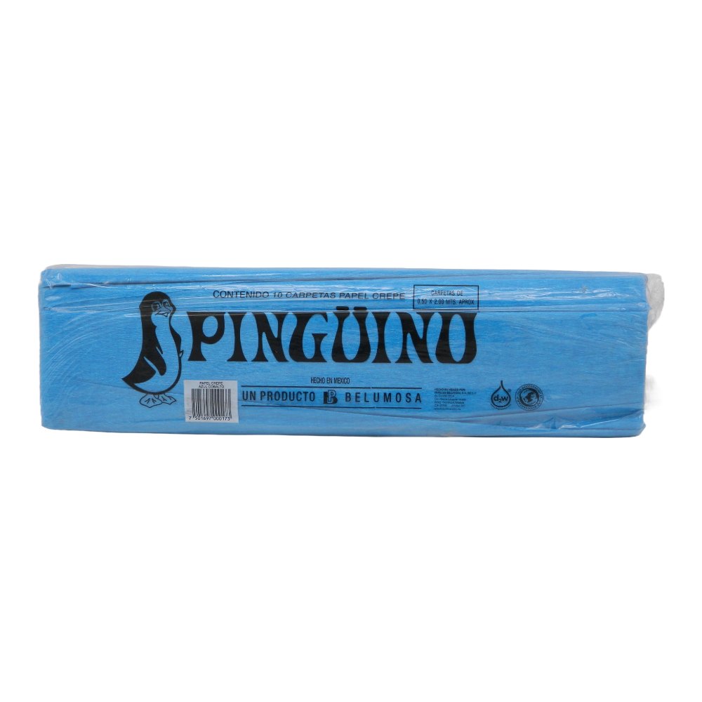 Papel Crepe Pingüino Azul Cobalto C/ 10 pzs Belumosa