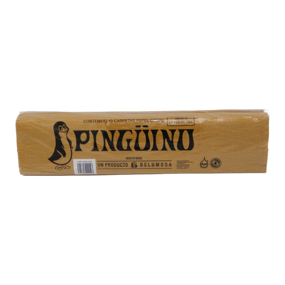 Papel Crepe Pingüino Ocre C/ 10 pzs Belumosa