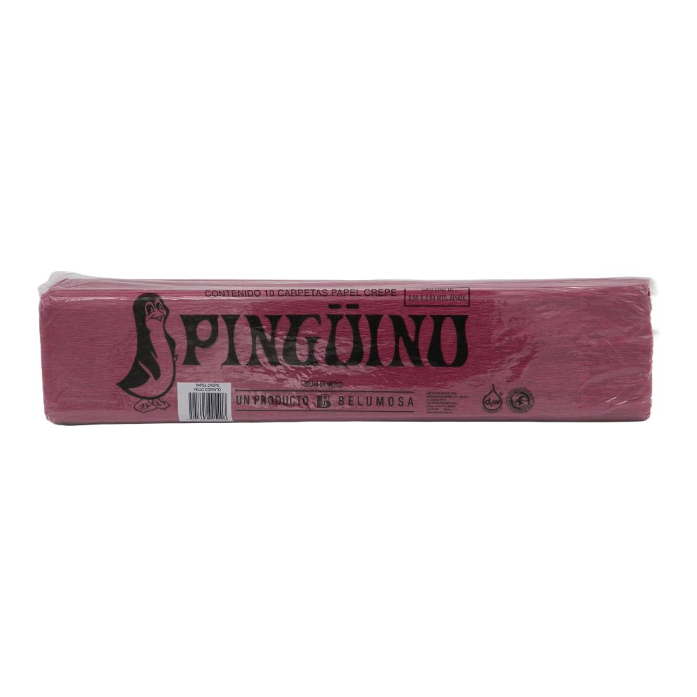 Papel Crepe Pingüino Rojo Corinto C/ 10 pzs Belumosa