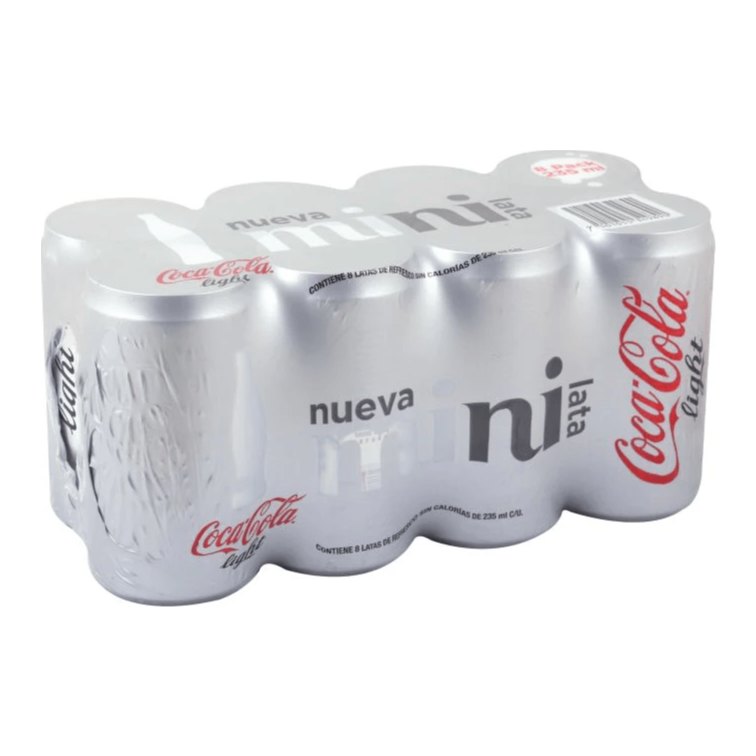 Refresco Coca Cola Light Mini 235 ml C/ 8 pzs