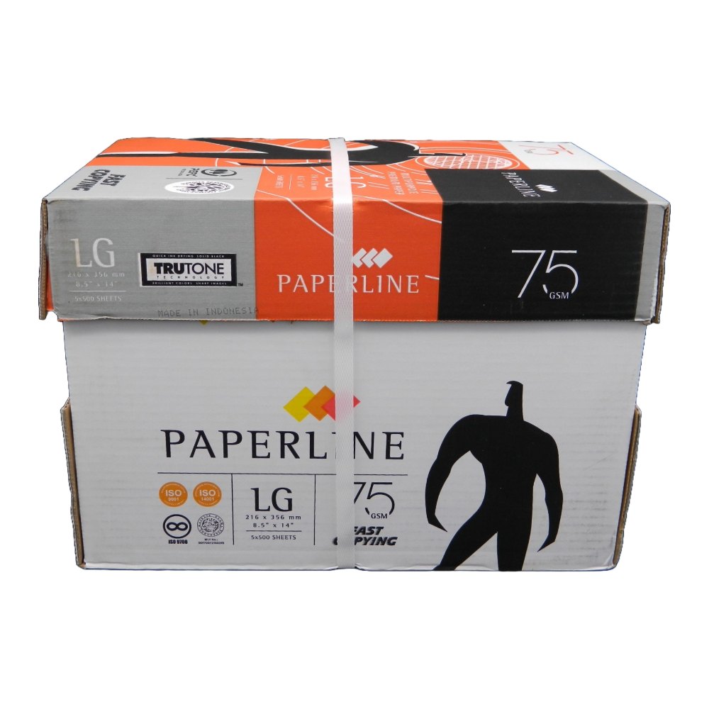 Papel Bond Paperline T/ Oficio Americano Legal 97% Blancura 75 grs C/ 2,500 hjs