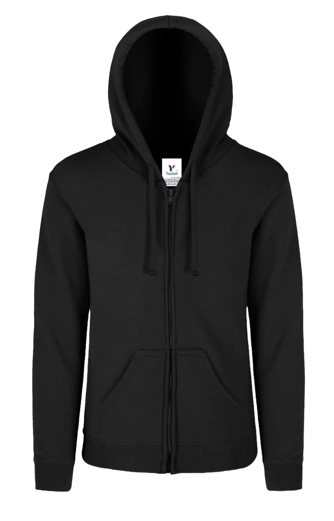 Sudadera C/ Capucha, Cangurera y Cierre 50% Algodón 50% Poliester Negro Grande Yazbek