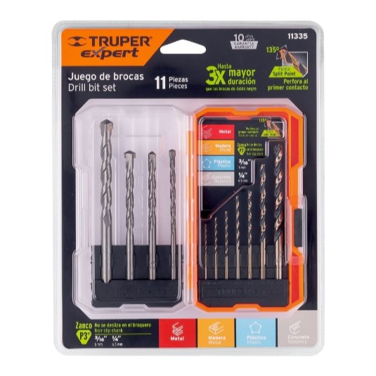 Juego de 11 Brocas P/ Metal y Concreto 11335 Truper