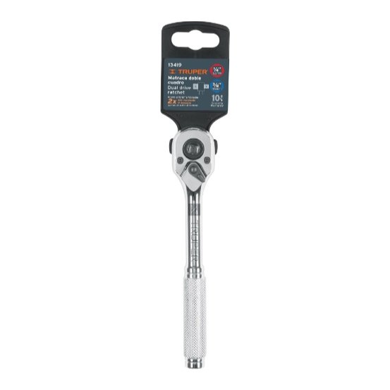 Matraca Doble Cuadro 1/4, 3/8" 13419 Truper