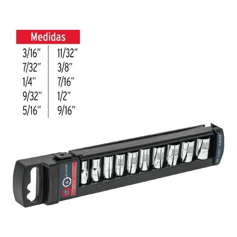 Juego 10 Dados Cortos Std 1/4" 14165 Truper
