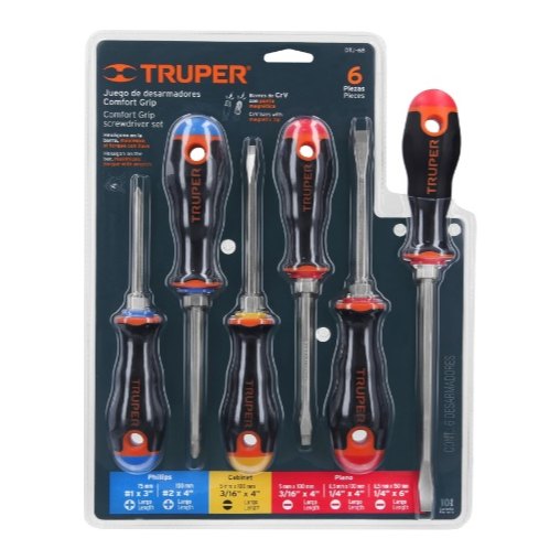 Juego Desarmadores Comfort Grip C/ 6 pzs 19621 Truper