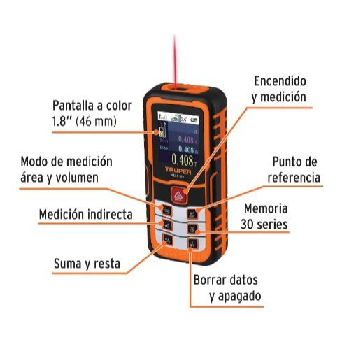 Medidor Laser Distancia 100 mts 100374 Truper