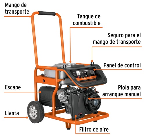 Generador Electrico Portatil Motor Gasolina 13 HP 5.5 Kw 15344 Truper