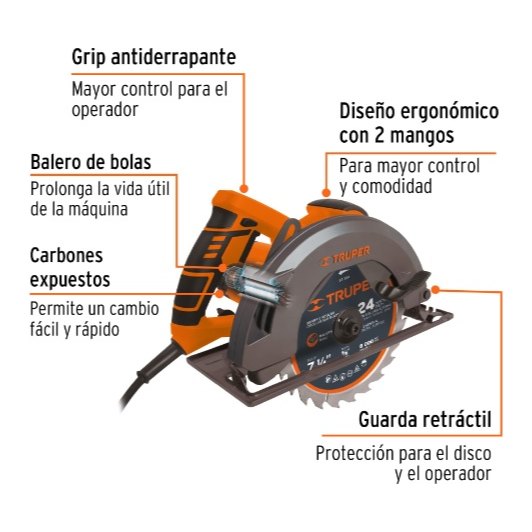 Sierra Circular 7 1/4" Profesional 1,500W 11004 Truper