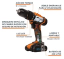 Rotomartillo Inalambrico Profesional 12V 1/2" 18155 Truper