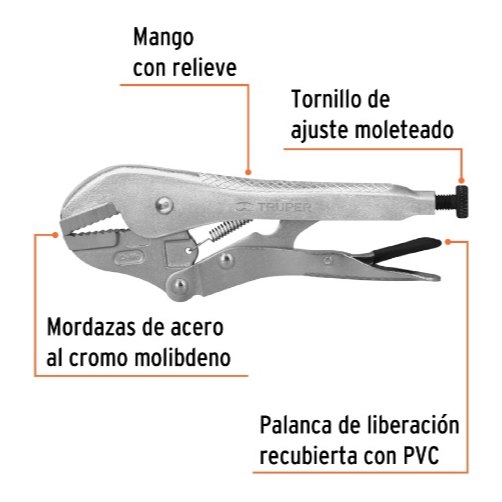 Pinzas de Presion Mordaza Recta 7" 17422 Truper