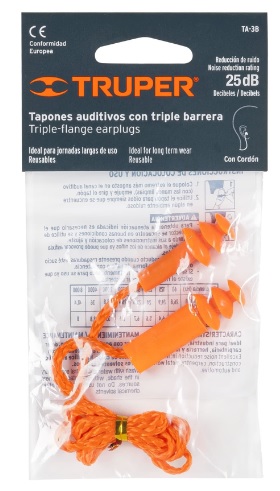 Tapon Auditivo Reutilizable Triple Barrera 25dB  14225 Truper