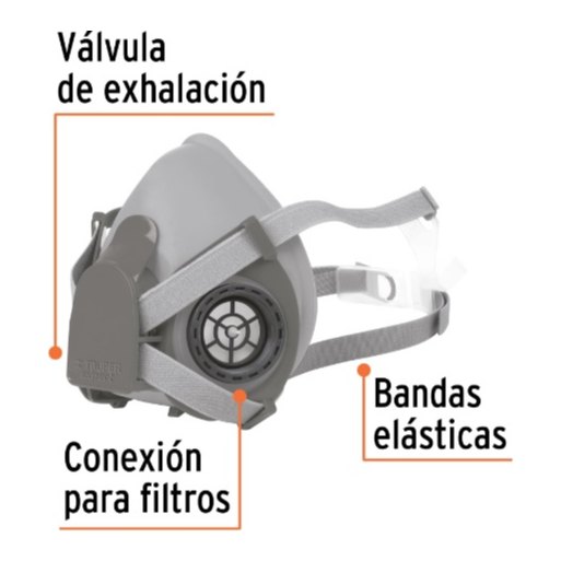 Respirador Profesional Media Cara Sin Cartucho 13732 Truper