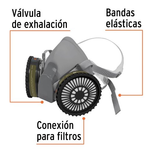 Respirador Profesional Media Cara Con Cartucho 13730 Truper