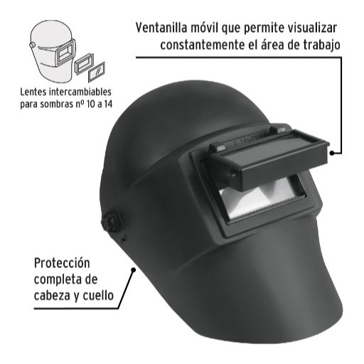Careta Soldador Lente Abatible Nylon 13729 Truper