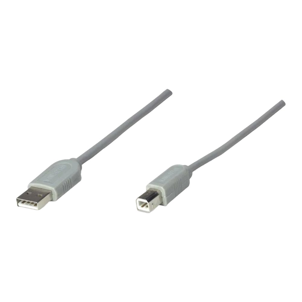 Cable USB A a USB B P/ Impresora 5 mts Gris Manhattan