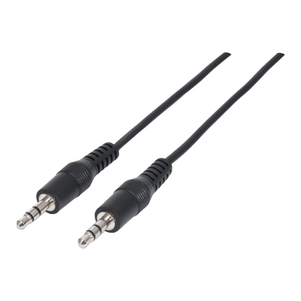 Cable Auxiliar 3.5 mm Macho a Macho 1.8 mts Negro Manhattan