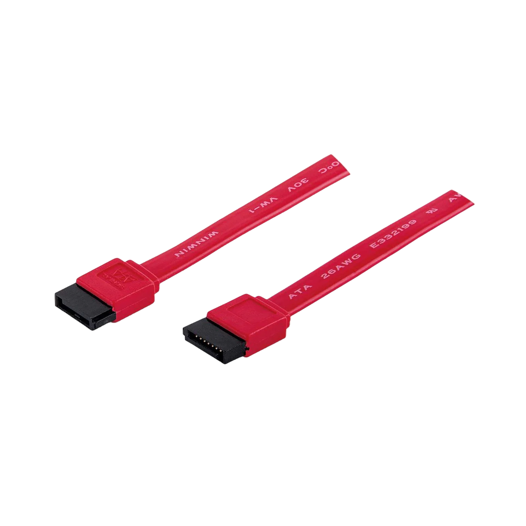 Cable Datos SATA 7 Pines Macho a Macho 50 cms Rojo Manhattan