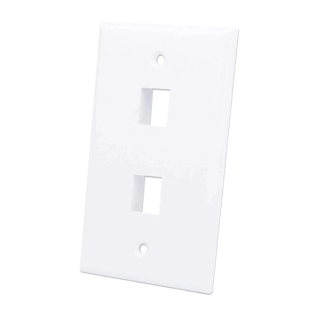 Tapa P/ Caja de Pared Wall Plate Blanco 2 Perforaciones Intellinet