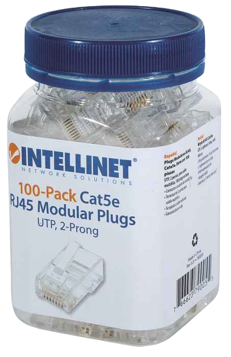 Plug RJ45 CAT5e C/ 100 pzs Intellinet