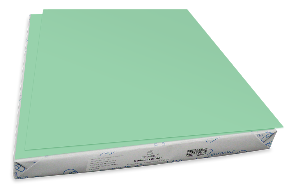 Cartulina Bristol 50 Kg Verde C/ 100 pzs Arpapel