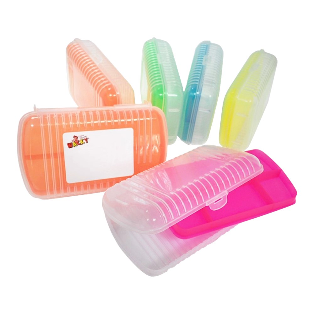 Lapicera Plastico Estuche Escolar Wacky Box C/ Charola Sablon