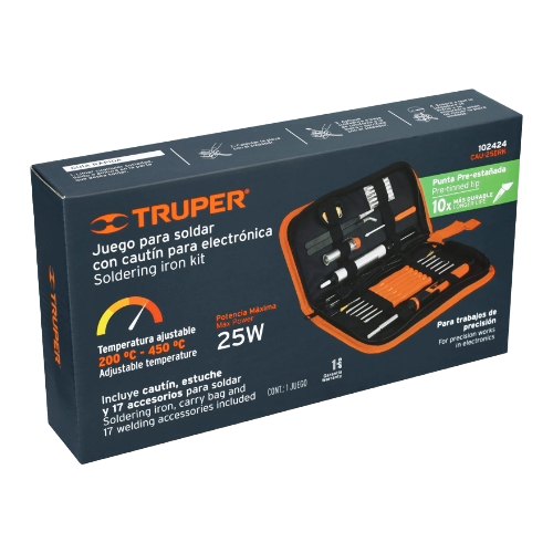 Kit Soldadura Electronica C/ Cautin 25W 102424 Truper