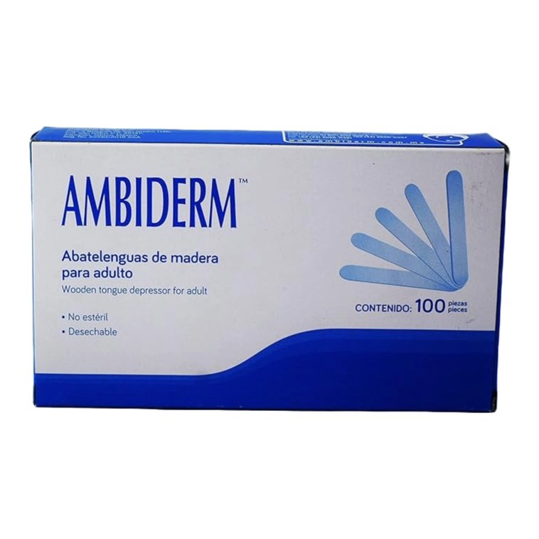 Abatelenguas Madera C/ 100 pzs Ambiderm