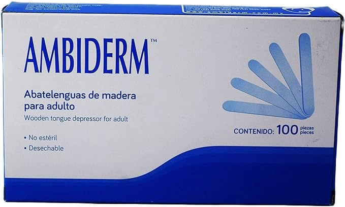 Abatelenguas Madera C/ 100 pzs Ambiderm