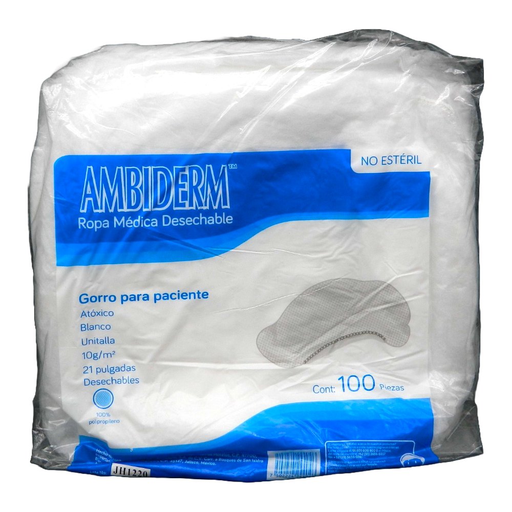 Cofia Gorro Blanco C/ 100 pzs Ambiderm