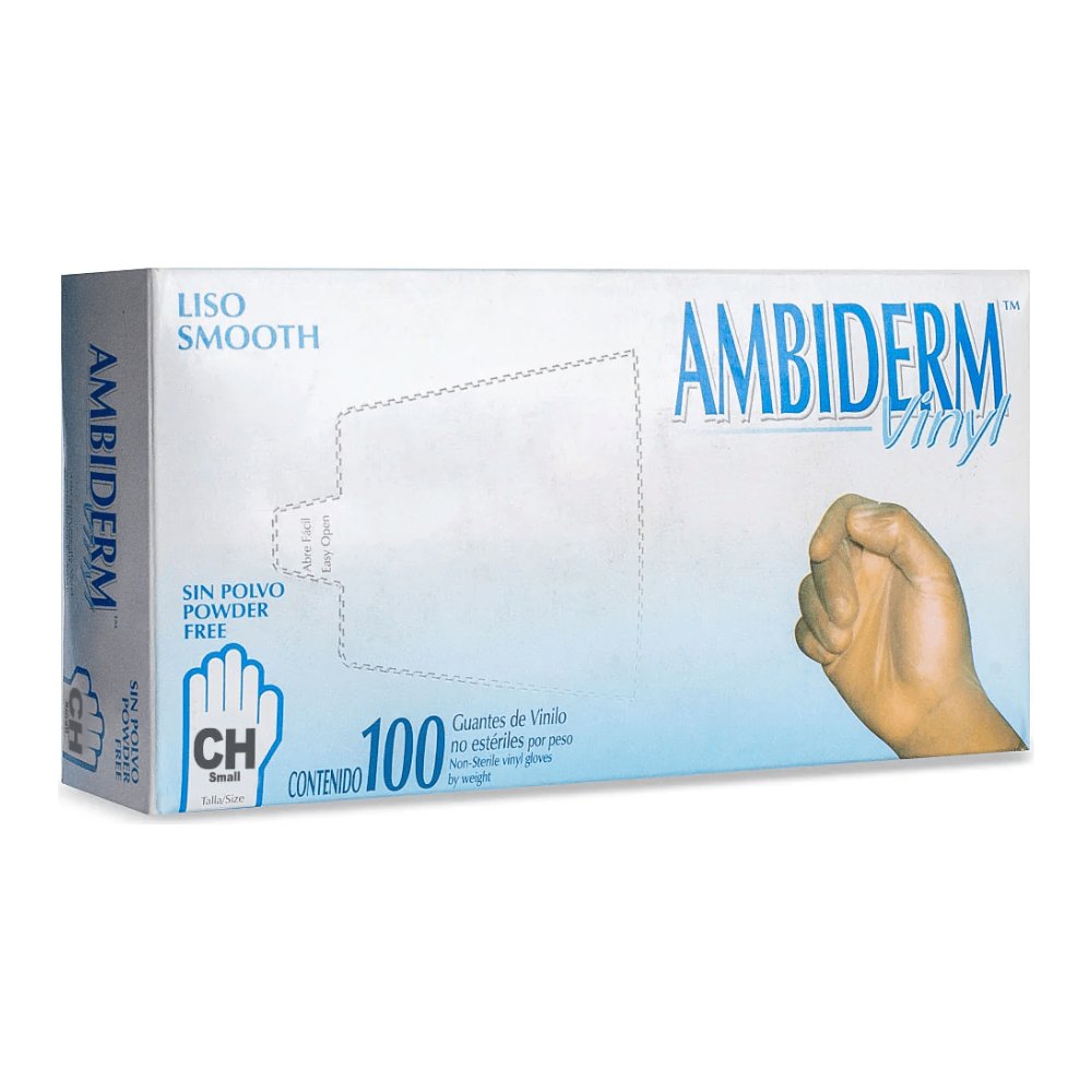 Guante Vinyl Libre de Polvo Chico C/ 100 pzs Ambiderm