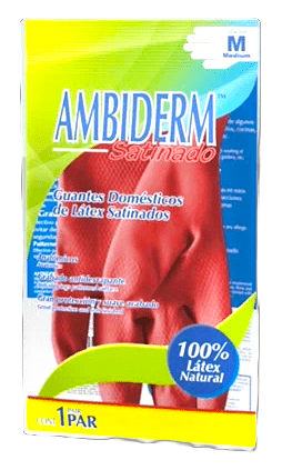 Guante Satinado Rojo Mediano Ambiderm 