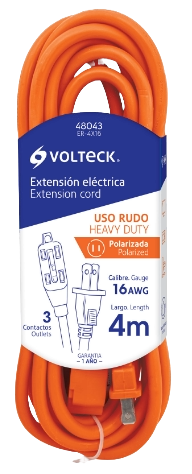 Extension Uso Rudo Cal 16 Naranja 4 mts 48043 Truper