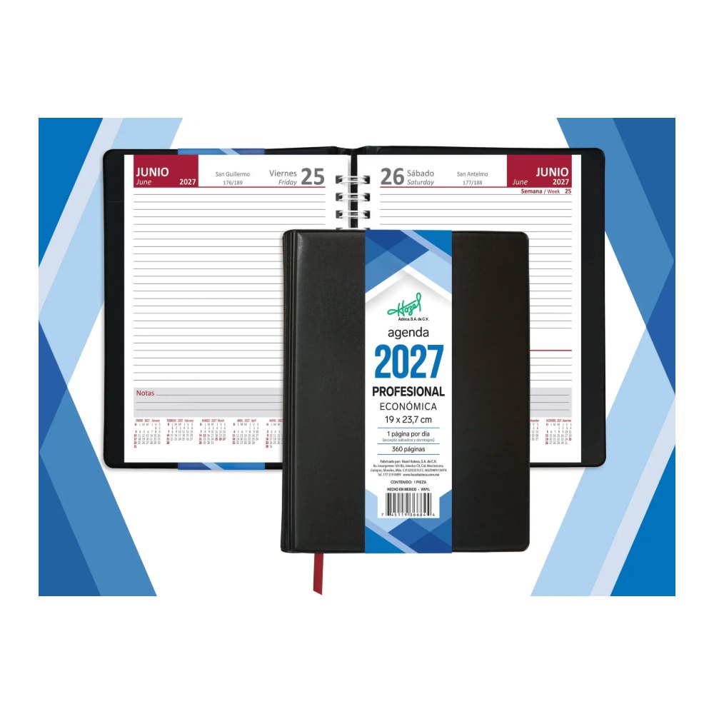 Agenda Diaria Economica Negra Hazel