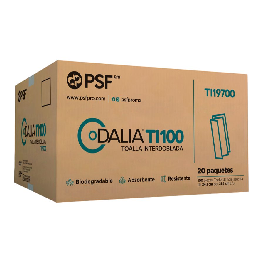 Toalla Interdoblada Blanca HS C/ 100 pzs C/ 20 pzs T1100 Dalia