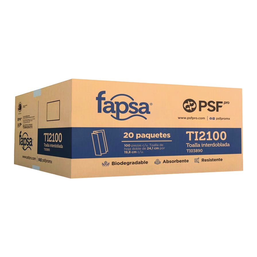 Toalla Interdoblada Blanca HD C/ 100 pzs C/ 20 pzs TI2100 Dalia