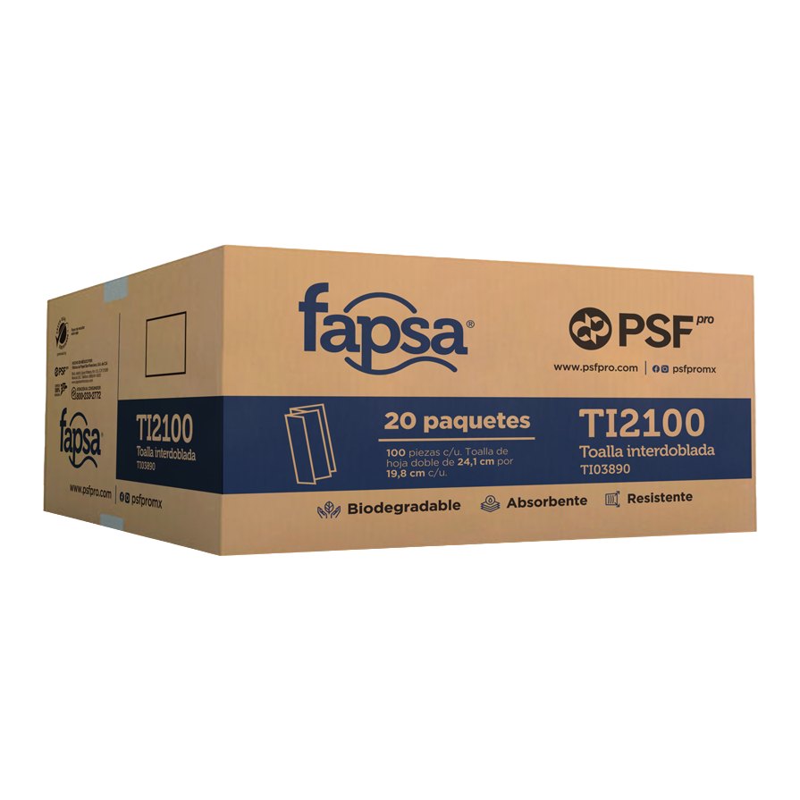 Toalla Interdoblada Blanca HD C/ 100 pzs C/ 20 pzs TI2100 Dalia