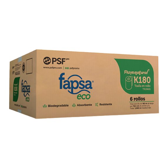 Toalla Rollo Kraft 180 mts C/ 6 pzs K180 Fapsa
