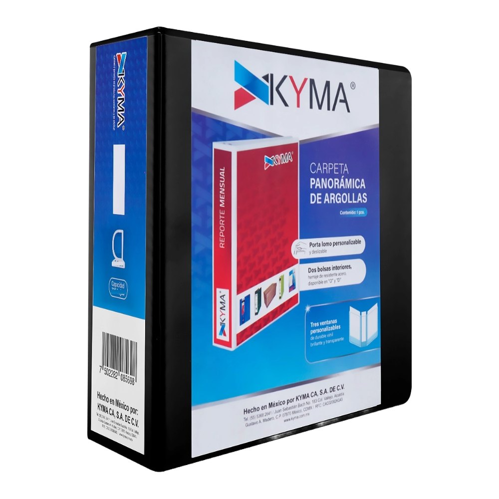 Carpeta Vinil "D" 5" Negra Kyma