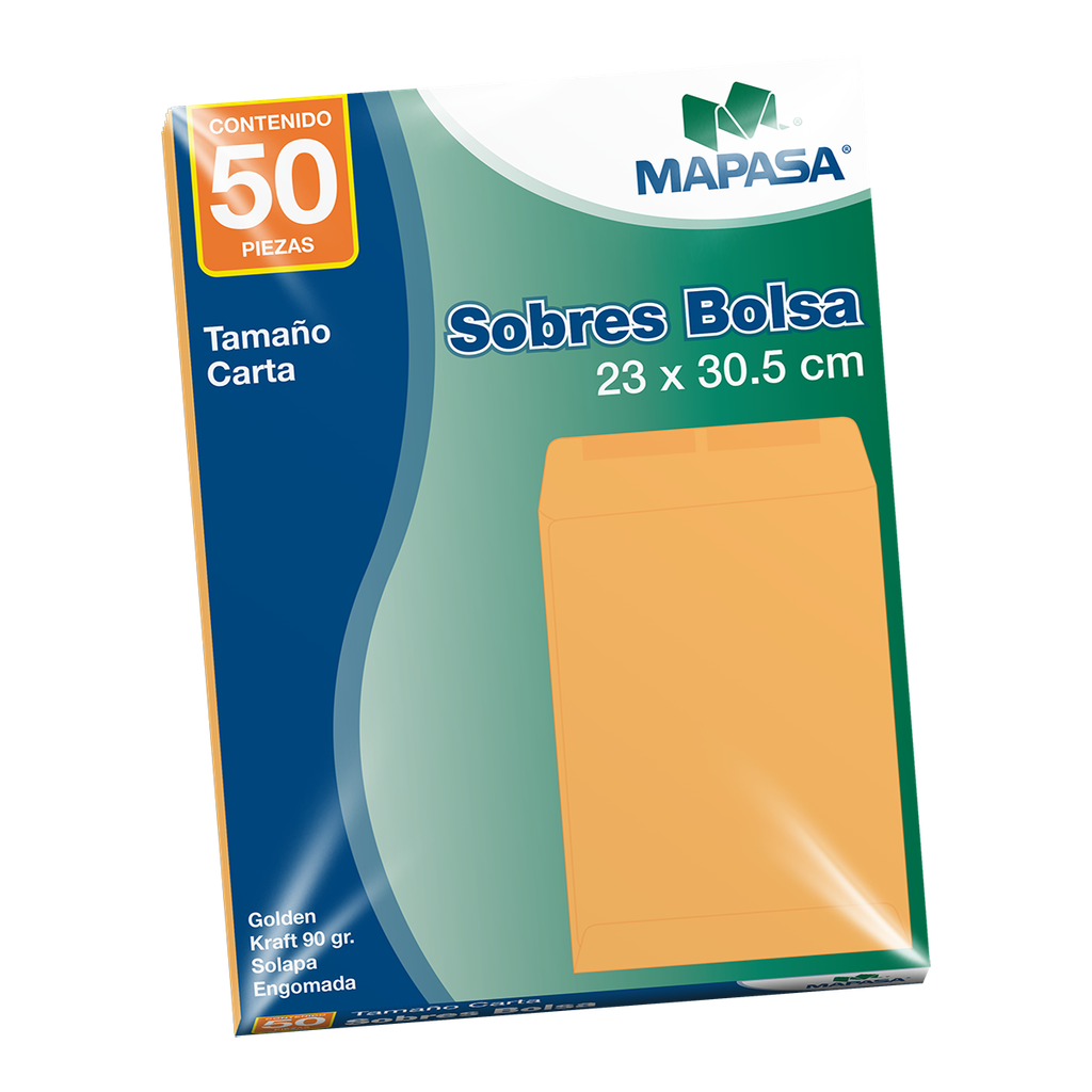 Sobre Bolsa Golden T/ Carta 23 x 30.5 cms C/ 50 pzs Arpapel