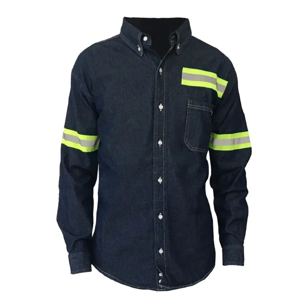 Camisa Mezclilla Manga Larga C/ Reflejante Lica