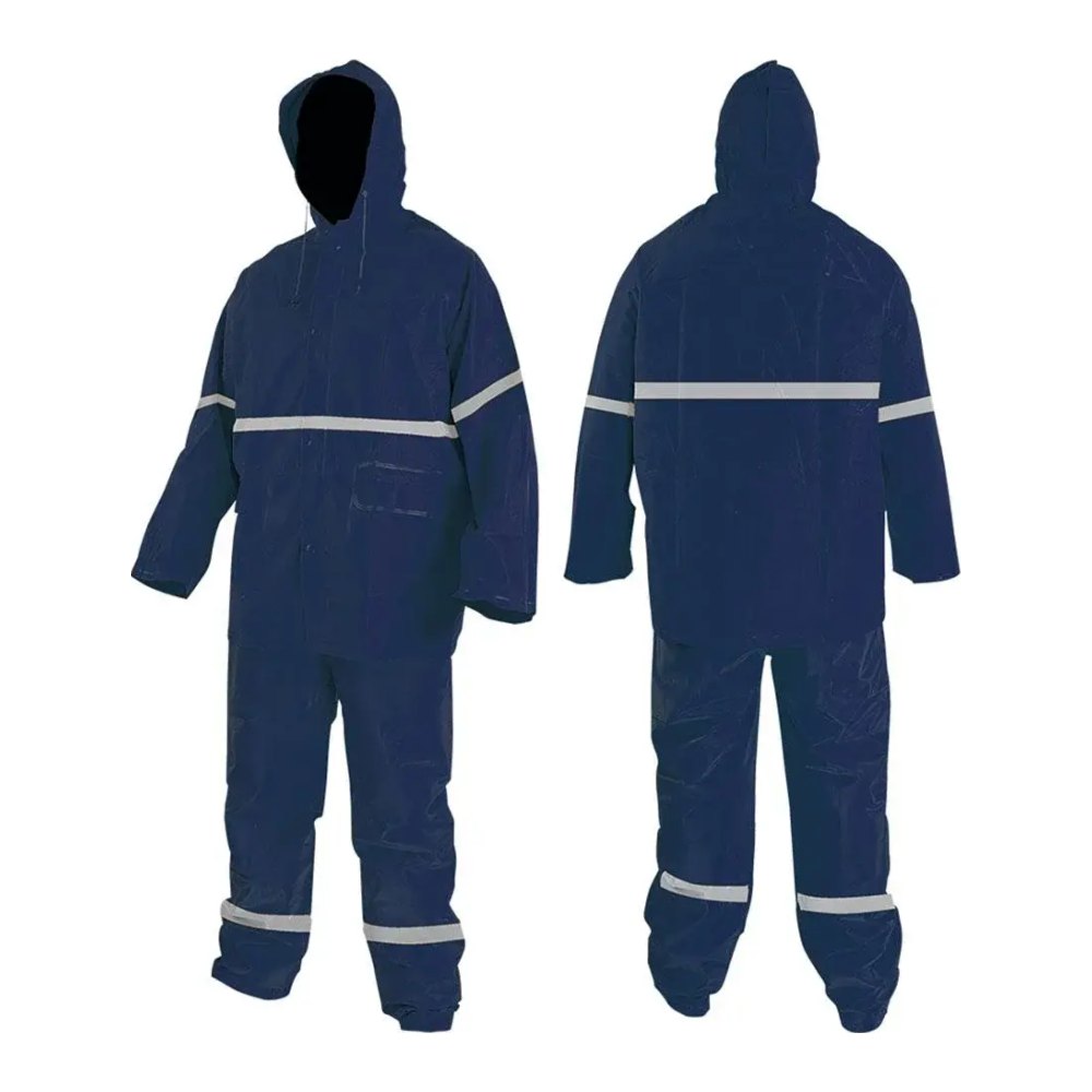 Impermeable Azul Chamarra C/ Capucha y Pantalon Lica