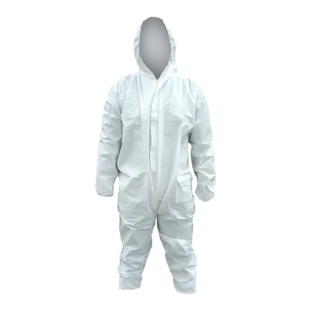 Overol Desechable C/ Resortes en Tobillos, Muñecas, Gorro, Espalda Baja y C/ Cierre Solapa Lica