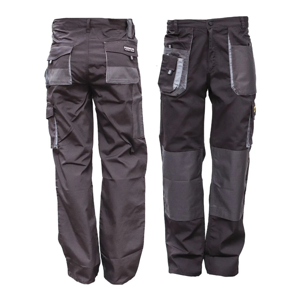 Pantalon Tipo Cargo Negro C/ Gris Costuras Reforzadas Lica