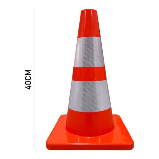Cono Señalizacion Precaucion PVC Doble Reflejante 40 cms Lica