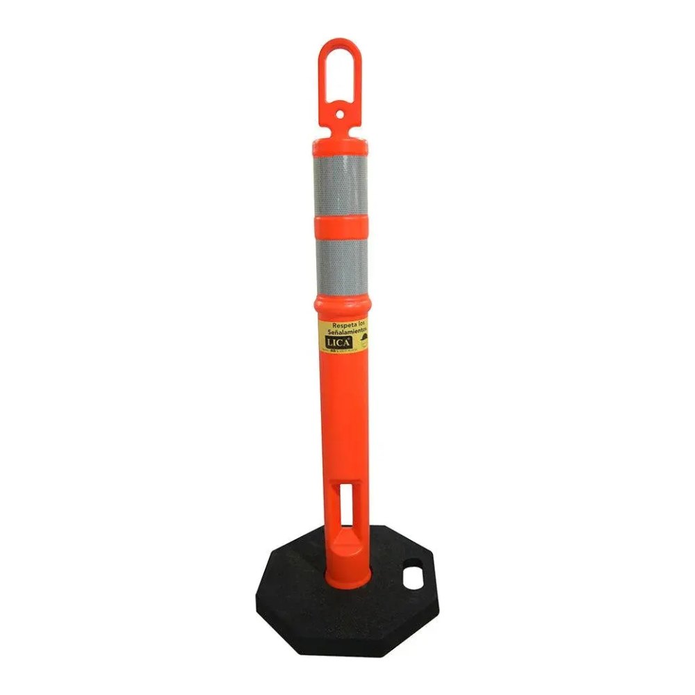 Poste Señalizacion Naranja Doble Reflejante 120 cms Lica