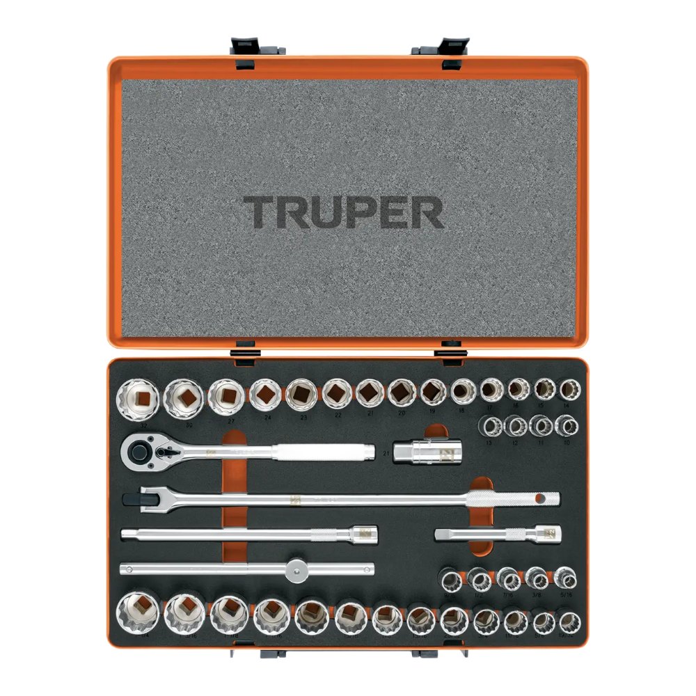 Juego 42 Herramientas 1/2" std y mm P/ Mecanico 13940 Truper