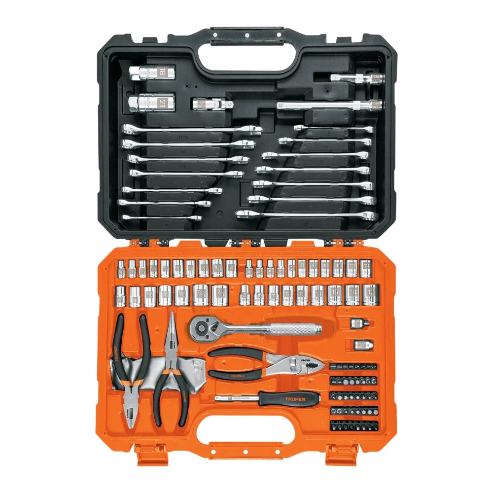 Juego 119 Herramientas 1/4" y 3/8" std y mm P/ Mecanico 17090 Truper