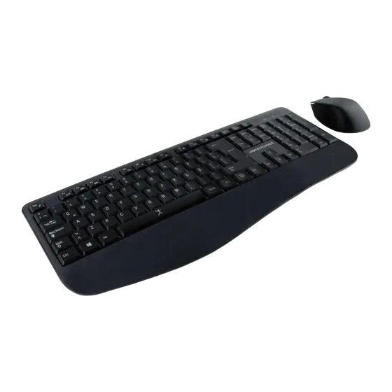 Kit Teclado y Mouse Inalambrico Ergonomico Negro Perfect Choice